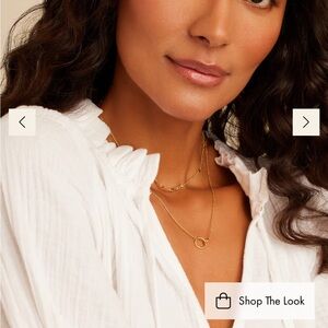 Gorjana gold necklace stack.